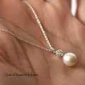 Srebrny naszyjnik z perłą