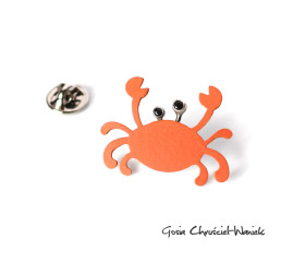 Pomarańczowy pin krab