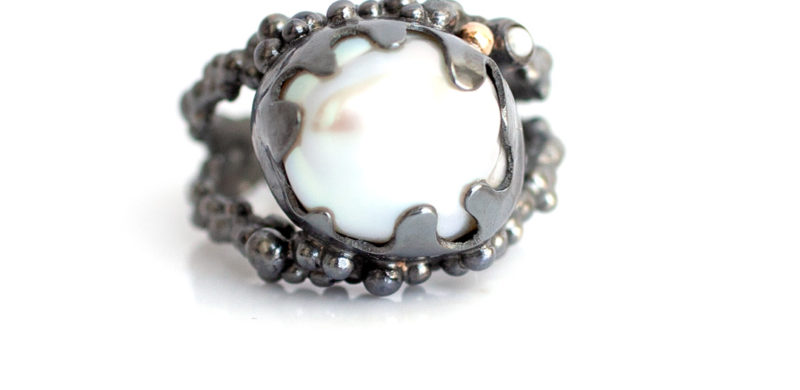 Piękna barokowa perła w srebrze