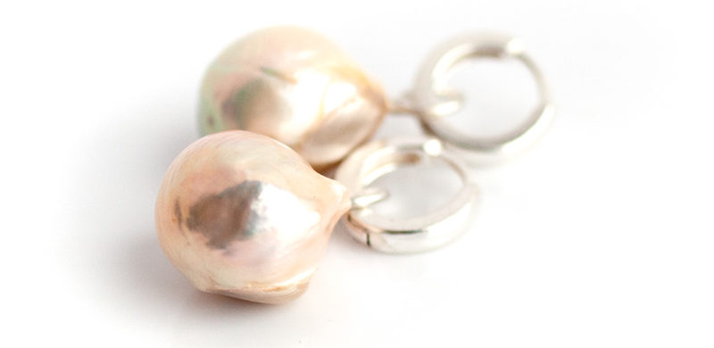 Srebrne kolczyki z perłami barokowymi
