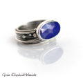 Lapis lazuli na sprężynce- pierścionek
