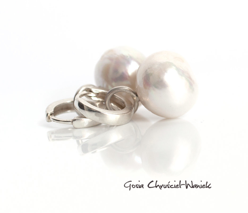 Srebrne kolczyki z barokowymi perłami
