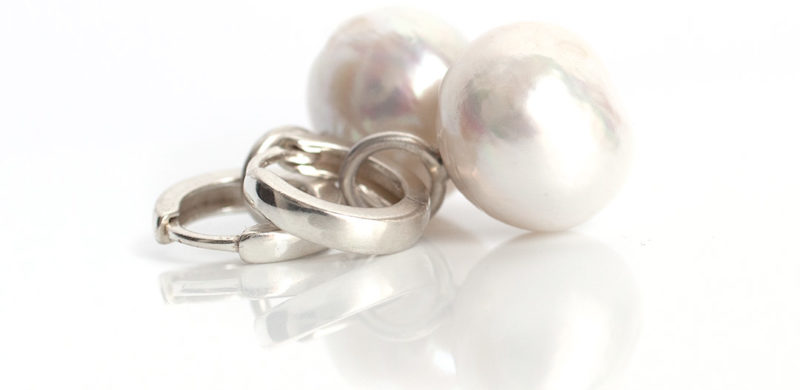 Srebrne kolczyki z barokowymi perłami