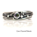 Obrączka gniazdo z moissanitem