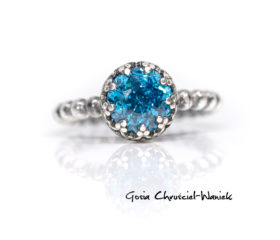 Piękna cyrkonia imitująca topaz London Blue