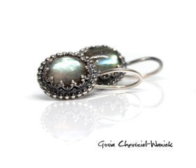Kolczyki z labradorytami w ażurach