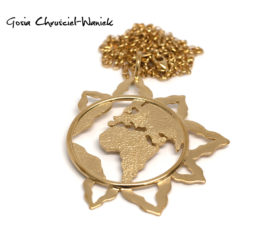 Ziemia i Słońce – złocony naszyjnik