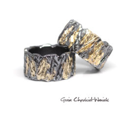 Obrączki Kora zdobione złotem