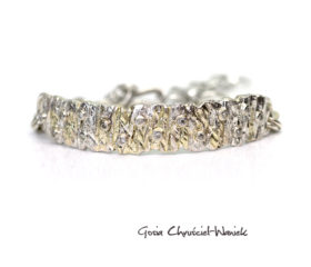 Bransoleta Kora z moissanitami i złotem