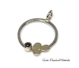 Wisior Leaves z białego i żółtego złota