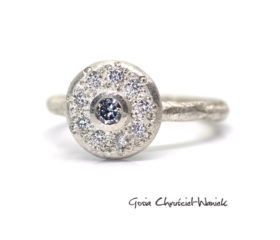 Organic Deco pierścionek z moissanitami I