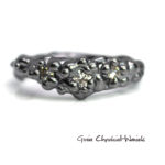 Obrączka organiczna Symbiosis z moissanitami