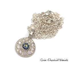 Srebrny naszyjnik Organic Deco z moissanitami