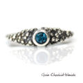 Topaz London Blue w srebrnych kuleczkach